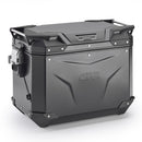 Valise latérale en aluminium Trekker Outback EVO 48, noire – droite, 48 litres / SMART SECURITY LOCK