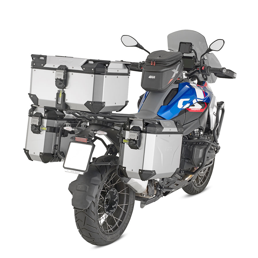 Seitenkoffer Trekker Outback EVO Monokey 37 Liter – Links, aus eloxiertem Aluminium, SMART SEC. LOCK