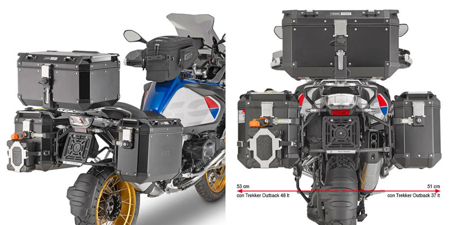 BMW R 1250 GS Adventure [GIVI] - Stahlrohr-Seitenkofferträger für Trekker Outback MONOKEY® CAM-SIDE Koffer Durchmesser