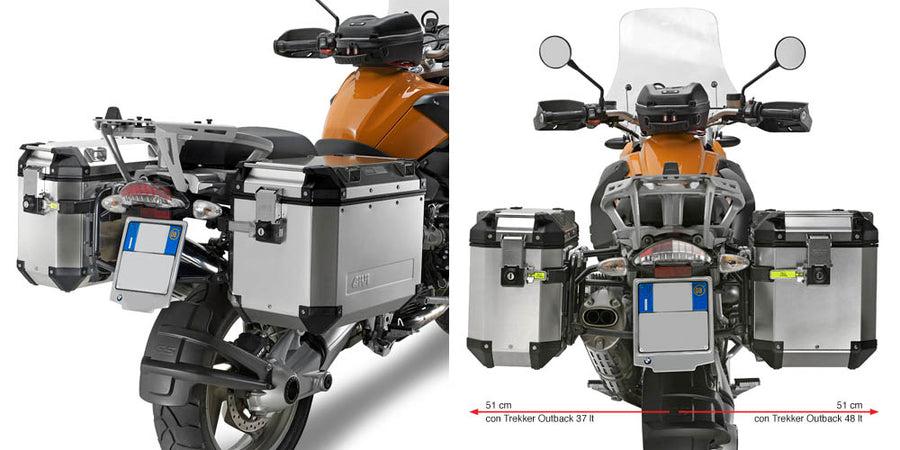 BMW R 1200 GS Adventure [GIVI] - support de valise latéral en acier tubulaire pour Trekker Outback MONOKEY® CAM-SIDE diamètre du boîtier