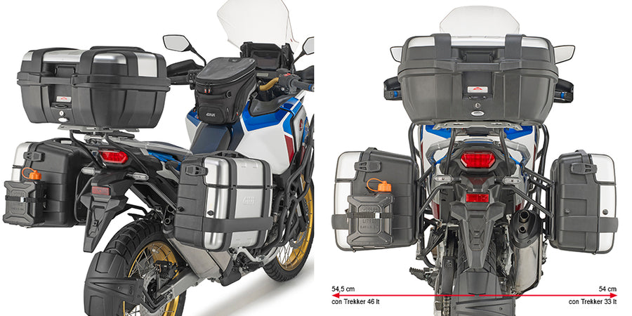 Honda CRF 1100 L Africa Twin [GIVI] - Support de valises latérales PL ONE-FIT pour la configuration des valises latérales MONOKEY®