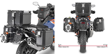 KTM Super Adventure R 1290 [GIVI] - Stahlrohr-Seitenkofferträger PL ONE-FIT für die Trekker Outback MONOKEY®