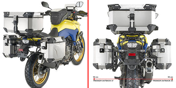 Suzuki V-Strom 800 DE [GIVI] - Stahlrohr-Seitenkofferträger PL ONE-FIT mit rechtem seitlichem Versatz für die Trekker