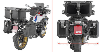 BMW R 1200 GS Adventure [GIVI] - Stahlrohr-Seitenkofferträger PL ONE-FIT mit rechtem seitlichem Versatz für die Trekker