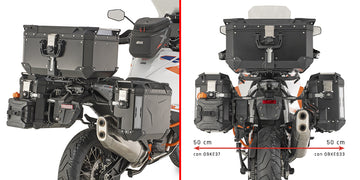 KTM Super Adventure R 1290 [GIVI] - Stahlrohr-Seitenkofferträger PL ONE-FIT mit rechtem seitlichem Versatz für die