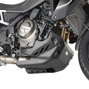 Suzuki V-Strom 800 SE [GIVI] - La protection moteur est en plastique noir renforcé de fibre de verre à monter avec