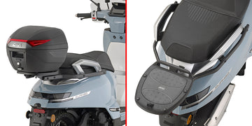 Peugeot Django Evo 125 [GIVI] - Topcase Träger für MONOLOCK® Koffer benutzen Sie die im Koffer mitgelieferte MONOLOCK®