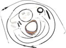 Harley Davidson Flhtcui [LA CHOPPERS] - Complete Black Vinyl Braided Handlebar Cable/Brake Line Kit