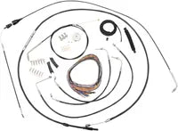 Harley Davidson Flhtcui [LA CHOPPERS] - Complete Black Vinyl Braided Handlebar Cable/Brake Line Kit