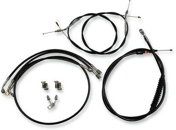 Harley Davidson Fxsb [LA CHOPPERS] - Kit de câble de guidon/conduite de frein en vinyle noir standard