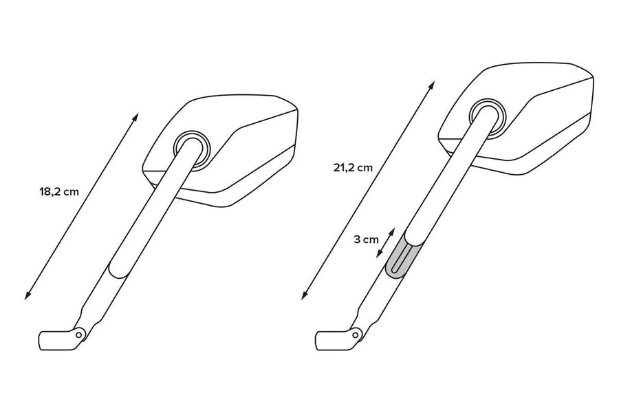 aprilia shiver 900 [SW-MOTECH] – sports mirror set, long mirror arm