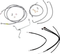 Harley Davidson Flhx [BURLY BRAND] - Kit complet de câbles de guidon/ligne de frein tressés en acier inoxydable
