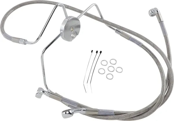 Harley Davidson Flhr [DRAG SPECIALTIES] - Stainless Steel Brake Line Kit, Extended