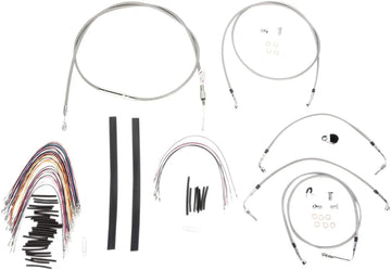 harley davidson flhtcu [BURLY BRAND] - Complete stainless steel handlebar cable/brake line kit - 0