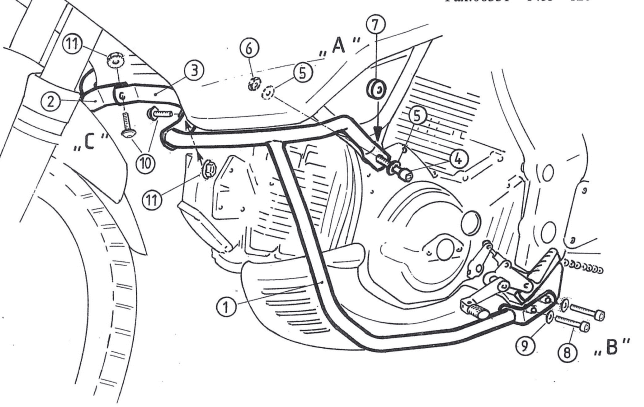 Cagiva Gran Canyon 900 [1998-1999] - barre de protection des moteurs
