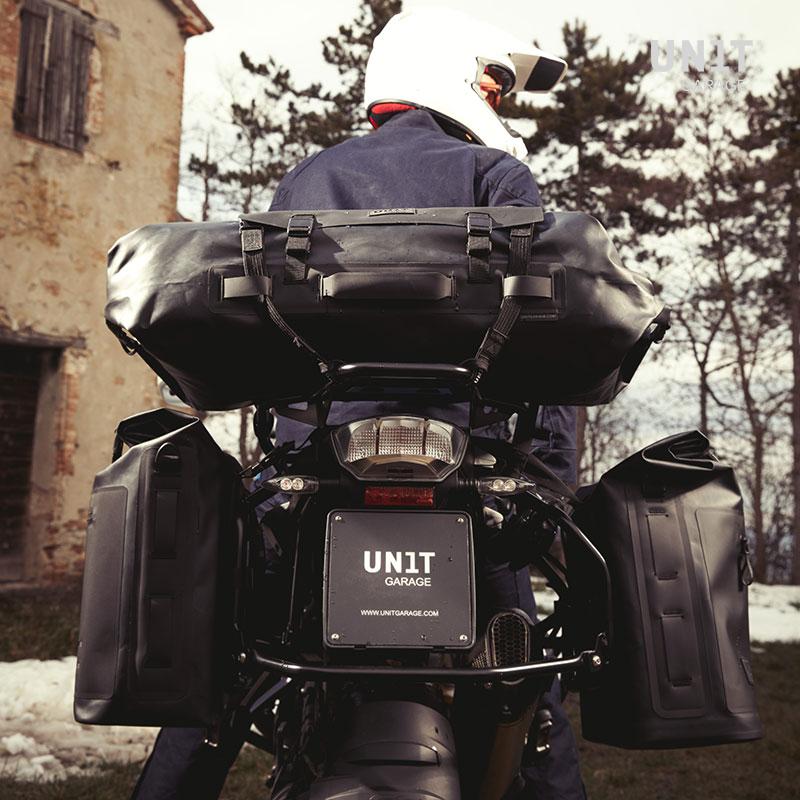 BMW R nineT 1200 Urban G/S (niedriger Auspuff) [2017-2023] - Khali Seitentasche aus TPU 35L - 45L + Aluminiumplatte