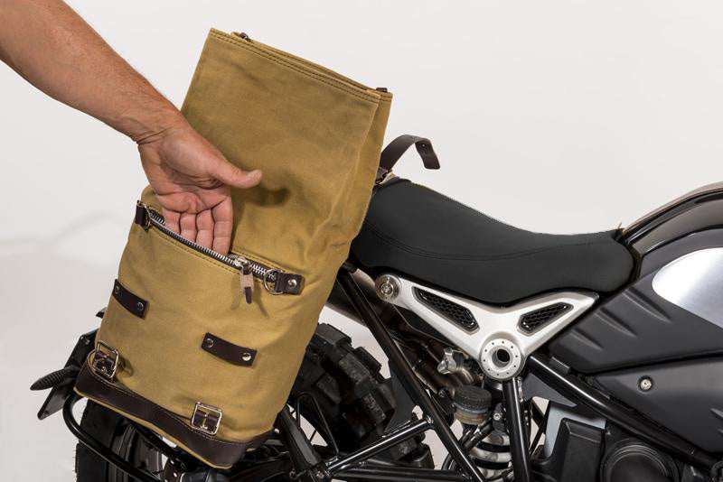 BMW R nineT 1200 Racer [2017-2020] - Scram Seitentasche in Canvas 22L-30L + Hilfsrahmen der -Serie