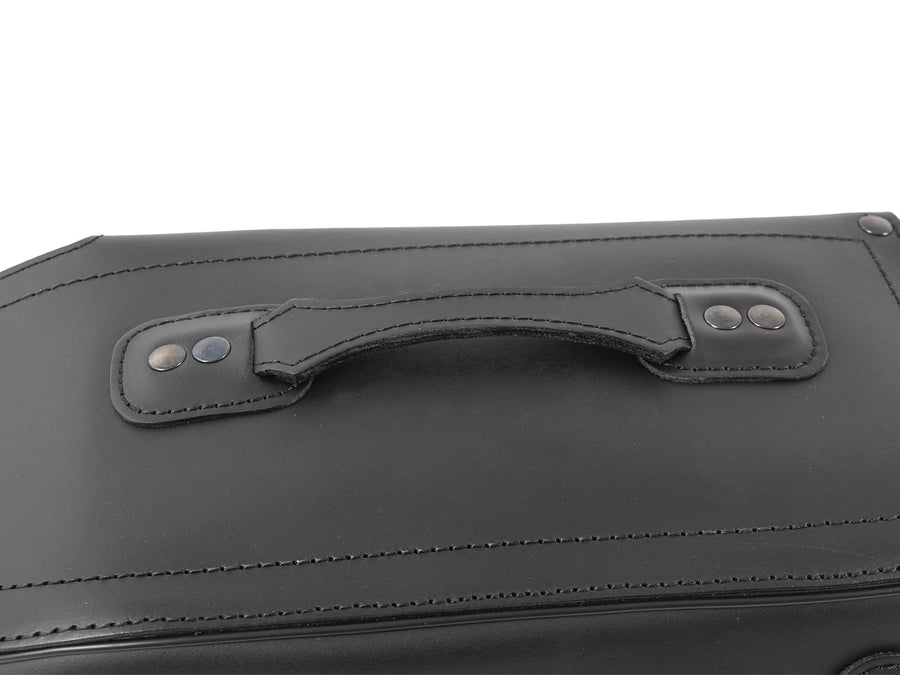 Motorcycle bag [Hepco & Becker] - Leather Buffalo black left - tube pannier holder