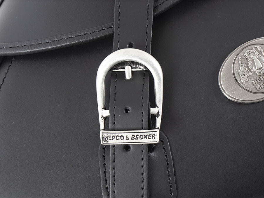 Motorcycle bag [Hepco & Becker] - leather Buffalo Big black right – C-Bow