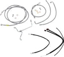 Harley Davidson Flhx [BURLY BRAND] - Complete Stainless Steel Braided Handlebar Cable/Brake Line Kit