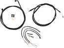 Harley Davidson Fxdrs 114 [LA CHOPPERS] - Complete Midnight Braided Handlebar Cable/Brake Line Kit