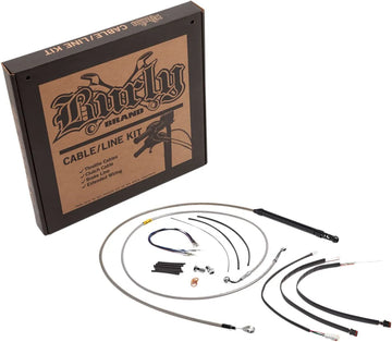 harley davidson flfb [BURLY BRAND] - Kit câble de guidon et conduite de frein pour guidon Burly Ape - 0
