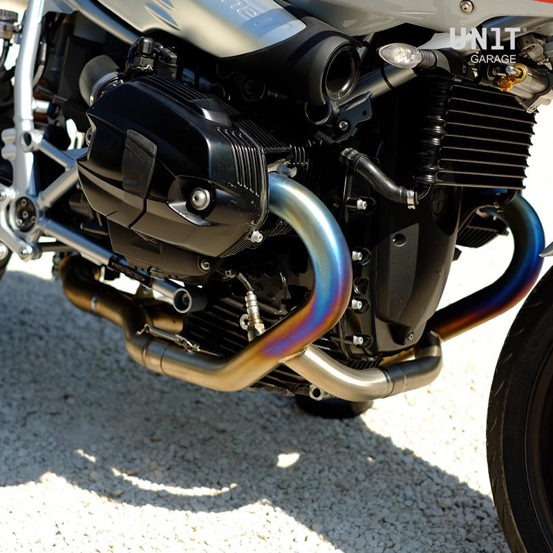 BMW R nineT 1200 Pure [2017-2023] - Abgaskrümmer ohne Katalysator in Titan mit sichtbarer Schweißung (EURO 5)