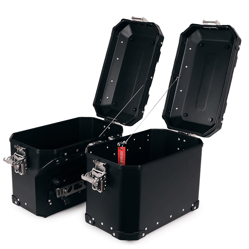 BMW R nineT 1200 Pure [2017-2023] - Atlas Aluminium-Seitenkoffer-Set 48L+41L + Rahmen für Taschen aus Aluminium Atlas