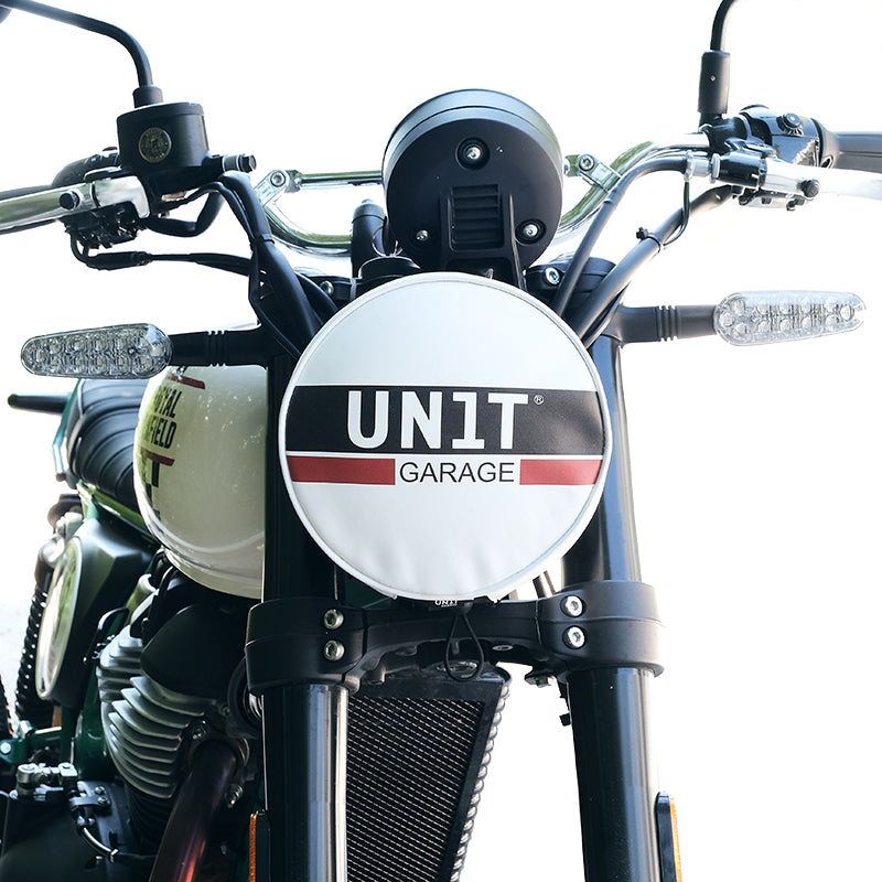 BMW R 12 nineT [2024-2026] - Scheinwerferabdeckung aus Leder mit Logo