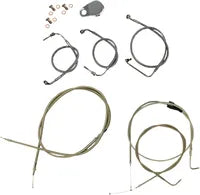 Harley Davidson Flhri [LA CHOPPERS] - Standard Stainless Steel Covered Handlebar Cable/Brake Line Kit