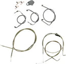 Harley Davidson Flhri [LA CHOPPERS] - Standard Stainless Steel Covered Handlebar Cable/Brake Line Kit
