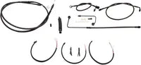 Harley Davidson FLS [LA CHOPPERS] - Complete Midnight Braided Handlebar Cable/Brake Line Kit