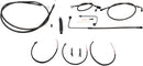 Harley Davidson FLS [LA CHOPPERS] - Complete Midnight Braided Handlebar Cable/Brake Line Kit
