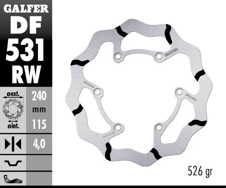 Yamaha Yz 450 F [2022-2023, 2025, 2024, 2024-2025] - BRAKE DISC FIXED WAVE GROOVED OVERSIZE - Picture 2