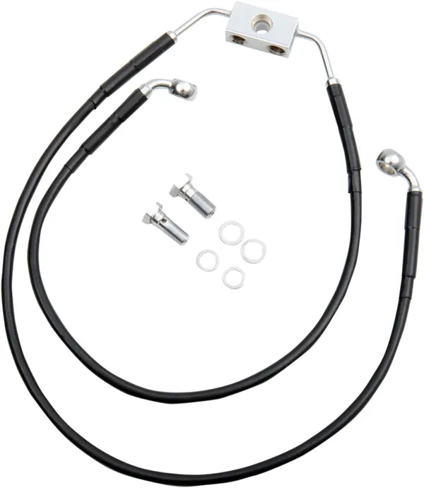 Harley Davidson Fxdwg [DRAG SPECIALTIES] - Black Vinyl Extended Brake Line Kit