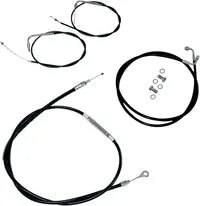 Harley Davidson Flst [LA CHOPPERS] - Kit de câble de guidon/conduite de frein en vinyle noir standard