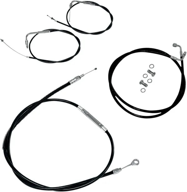 Harley Davidson Flst [LA CHOPPERS] - Kit de câble de guidon/conduite de frein en vinyle noir standard