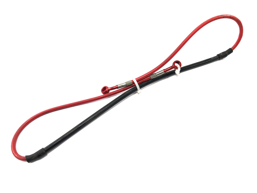 Honda CRF 450 R [2007] - brake line steel braided hydraulic line front racing red