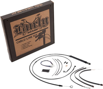 harley davidson softail street bob fxbb [BURLY BRAND] - Complete Black Vinyl Handlebar Cable/Line Kit for Ape Hangers - 0
