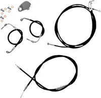 Harley Davidson Fltr [LA CHOPPERS] - Kit de câble de guidon/conduite de frein en vinyle noir standard