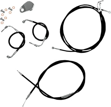 Harley Davidson Fltr [LA CHOPPERS] - Kit de câble de guidon/conduite de frein en vinyle noir standard