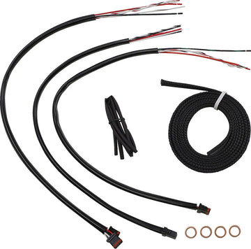 Harley Davidson Flfb [LA CHOPPERS] - Kit complet de câbles de guidon/ligne de frein en vinyle noir tressé - 0
