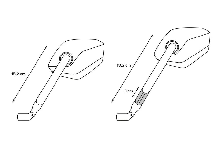 honda cb 550 [SW-MOTECH] – Sport mirror set, short mirror arm
