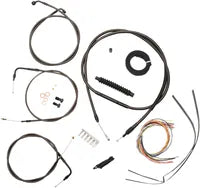 Harley Davidson Flst [LA CHOPPERS] - Complete Midnight Braided Handlebar Cable/Brake Line Kit