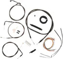 Harley Davidson Flst [LA CHOPPERS] - Complete Midnight Braided Handlebar Cable/Brake Line Kit