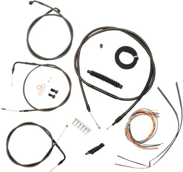 Harley Davidson Fxst [LA CHOPPERS] - Complete Midnight Braided Handlebar Cable/Brake Line Kit