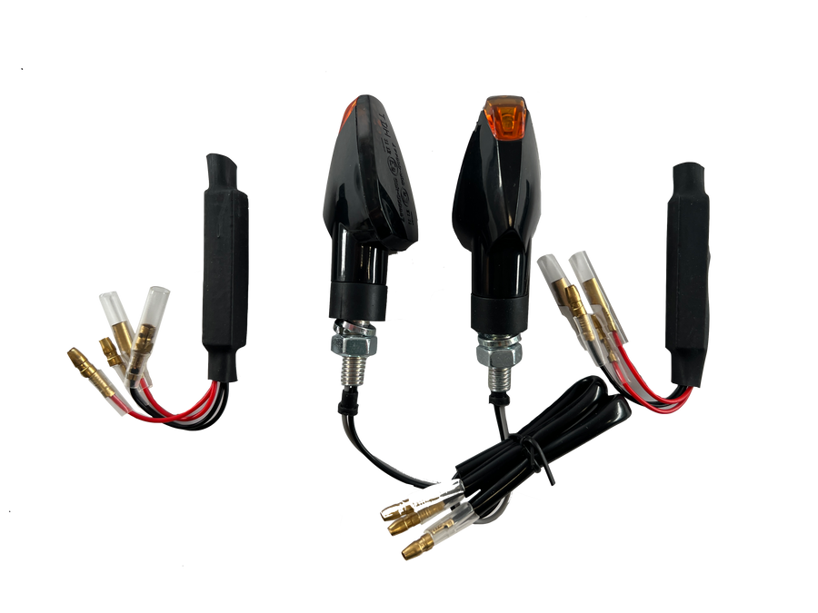 2 LED Indicators Black Resistors [E-Mark] - Kawasaki Ninja 250 300 400 650 1000
