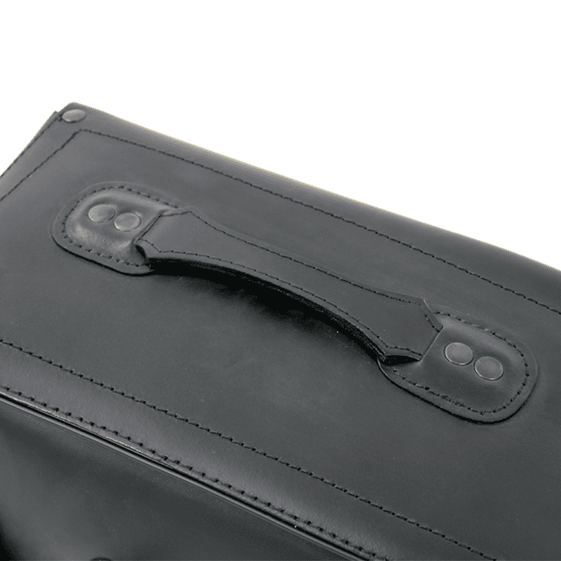 Motorradtasche [Hepco & Becker] - Leder Buffalo Big schwarz links – Rohrpacktaschenhalter
