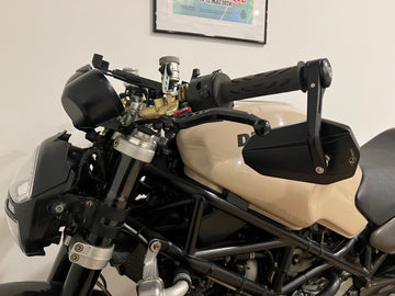 Rétroviseur universel d'extrémité de guidon de moto [E-mark] - rétroviseur aluminium noir vue détaillée