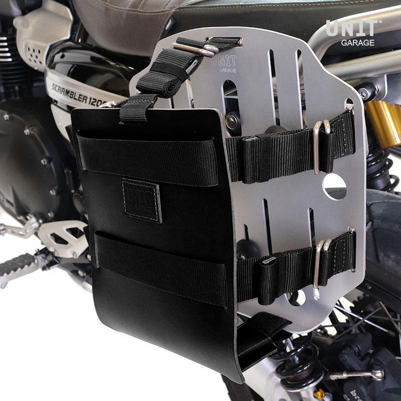 BMW R 1150 GS Adventure [2002-2006] - Alu-Taschenhalter mit Lederfront, Schnellkupplung und rechtem Rahmen